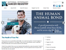 Tablet Screenshot of nationalveterinarycancerregistry.org